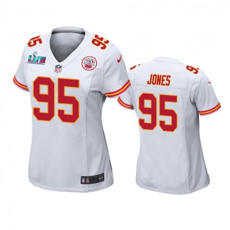 Maillot Kansas City Chiefs Chris Jones 95 Game Blanc Super Bowl LVII - Femme